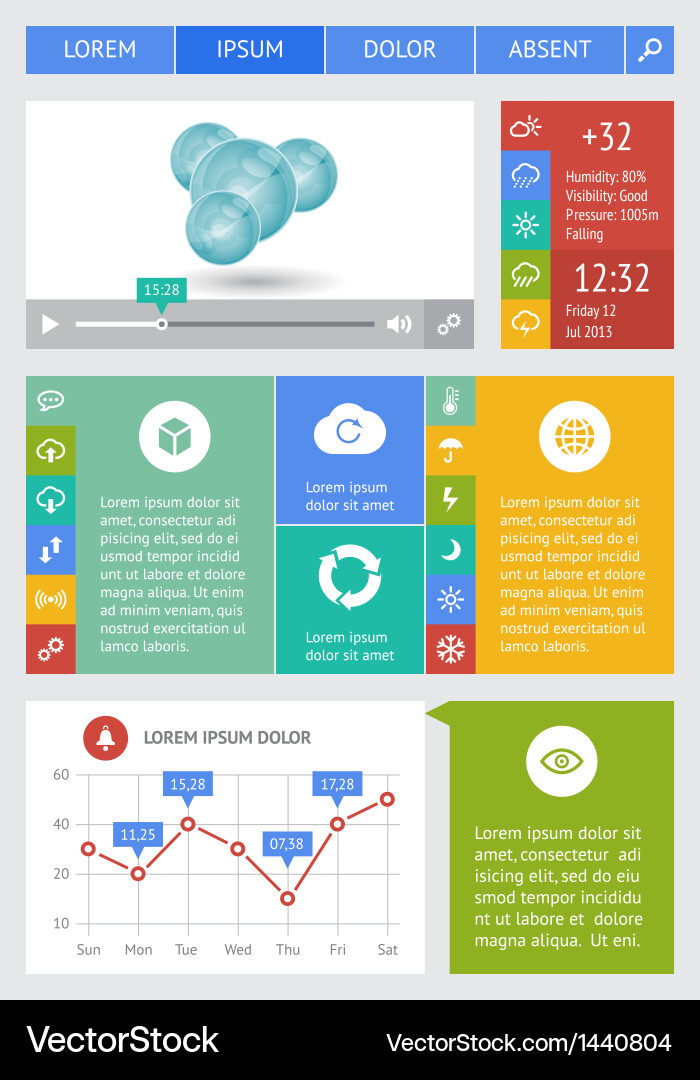 UI Elements & Web Graphics vector image