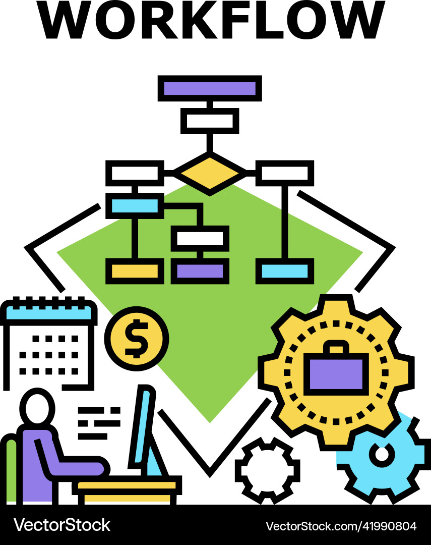 Workflow manager concept color Workflow manager concept color vector image