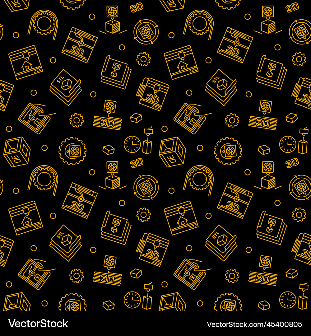 3d printing concept linear seamless pattern vector image