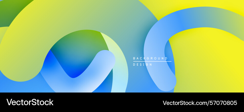 Abstract fluid shapes overlap creating vibrant Vector Image