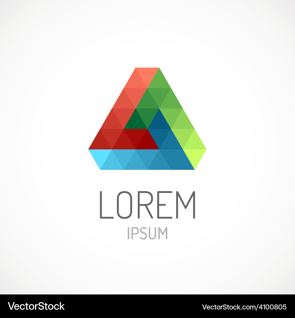 Abstract Triangle Logo - RGB Color Blocks vector image