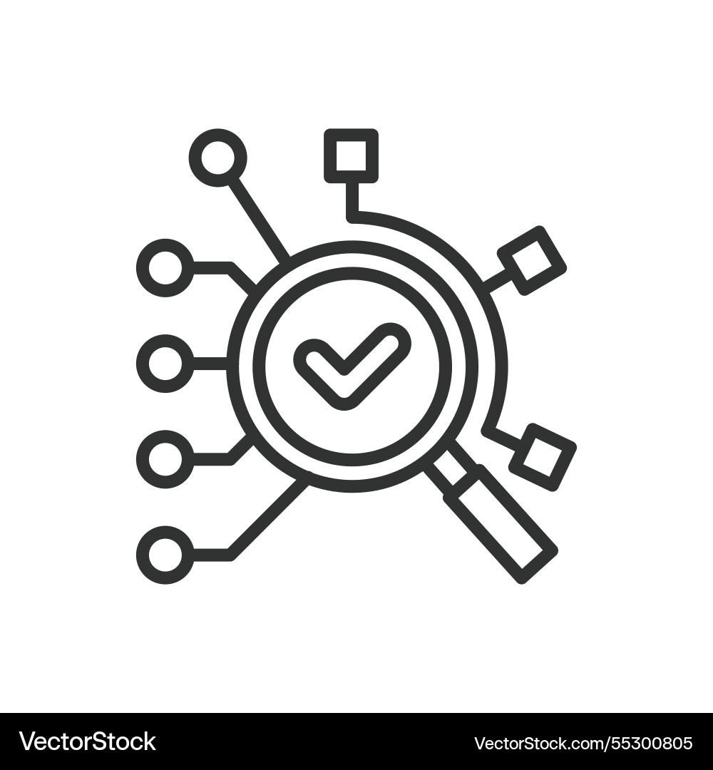 Analysis icon in line design data Analysis icon in line design data vector image
