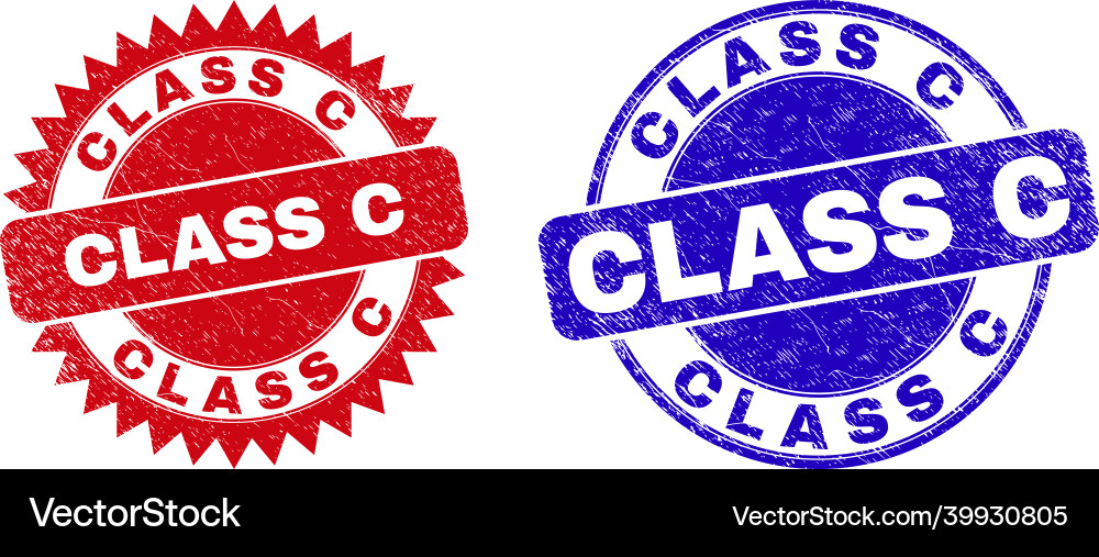 Class c rounded and rosette stamps with corroded Vector Image
