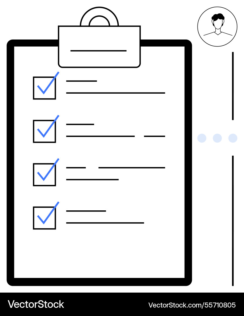Clipboard with checklist and user profile icon Clipboard with checklist and user profile icon vector image