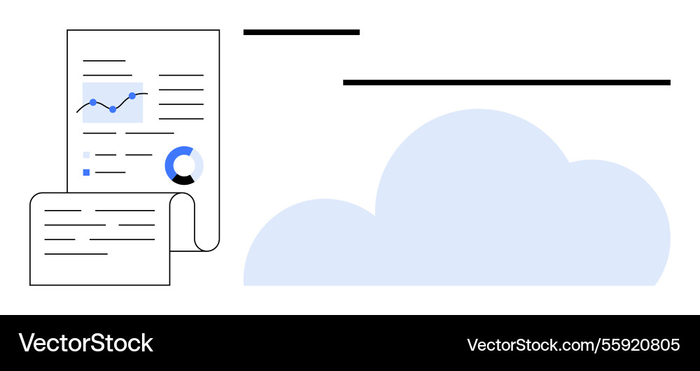 Cloud storage for data analysis reports Cloud storage for data analysis reports vector image