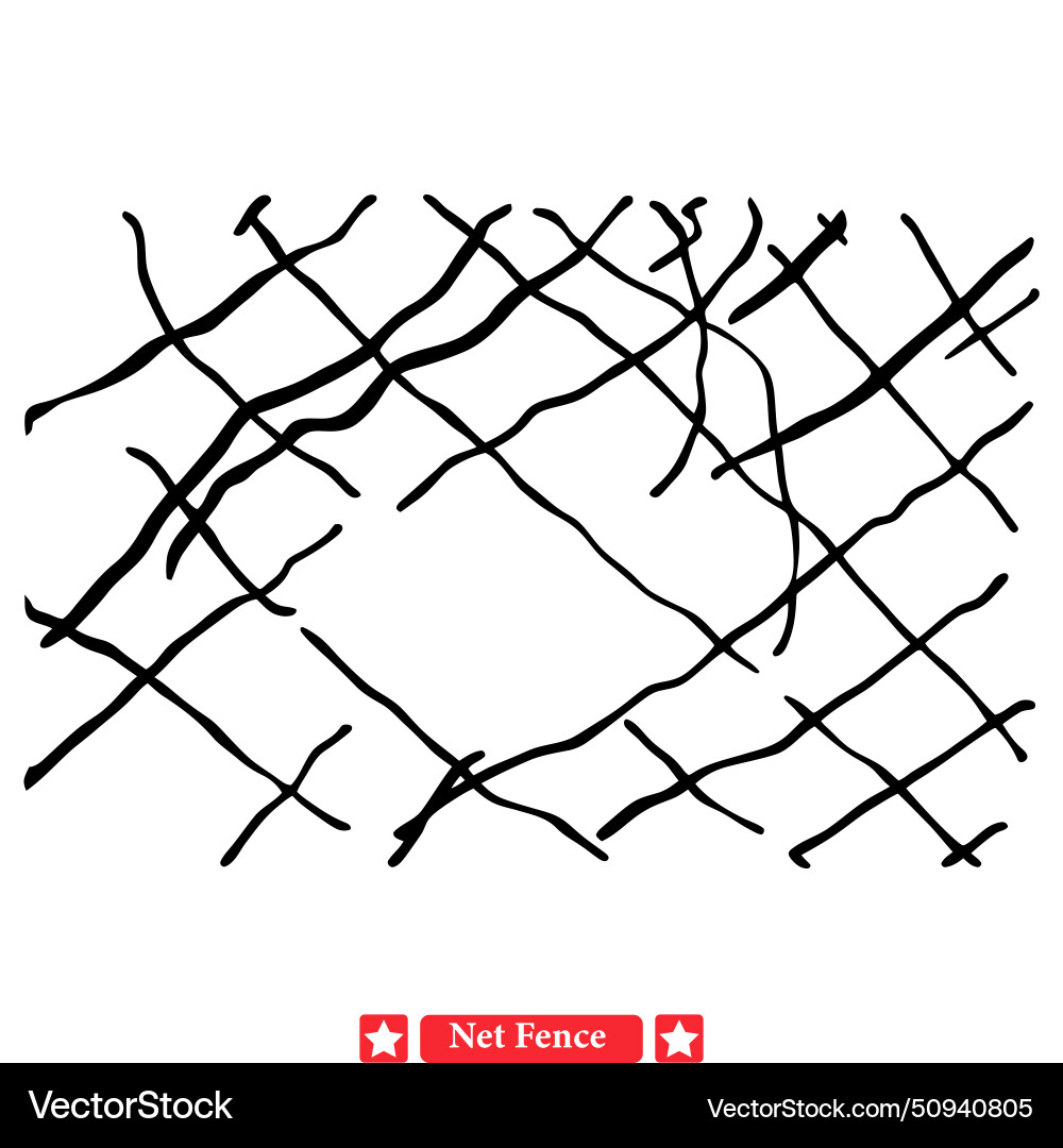 Creative gridlock versatile net fence set vector image