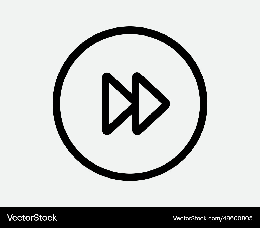 Fast forward round icon skip media control two art Fast forward round icon skip media control two art vector image