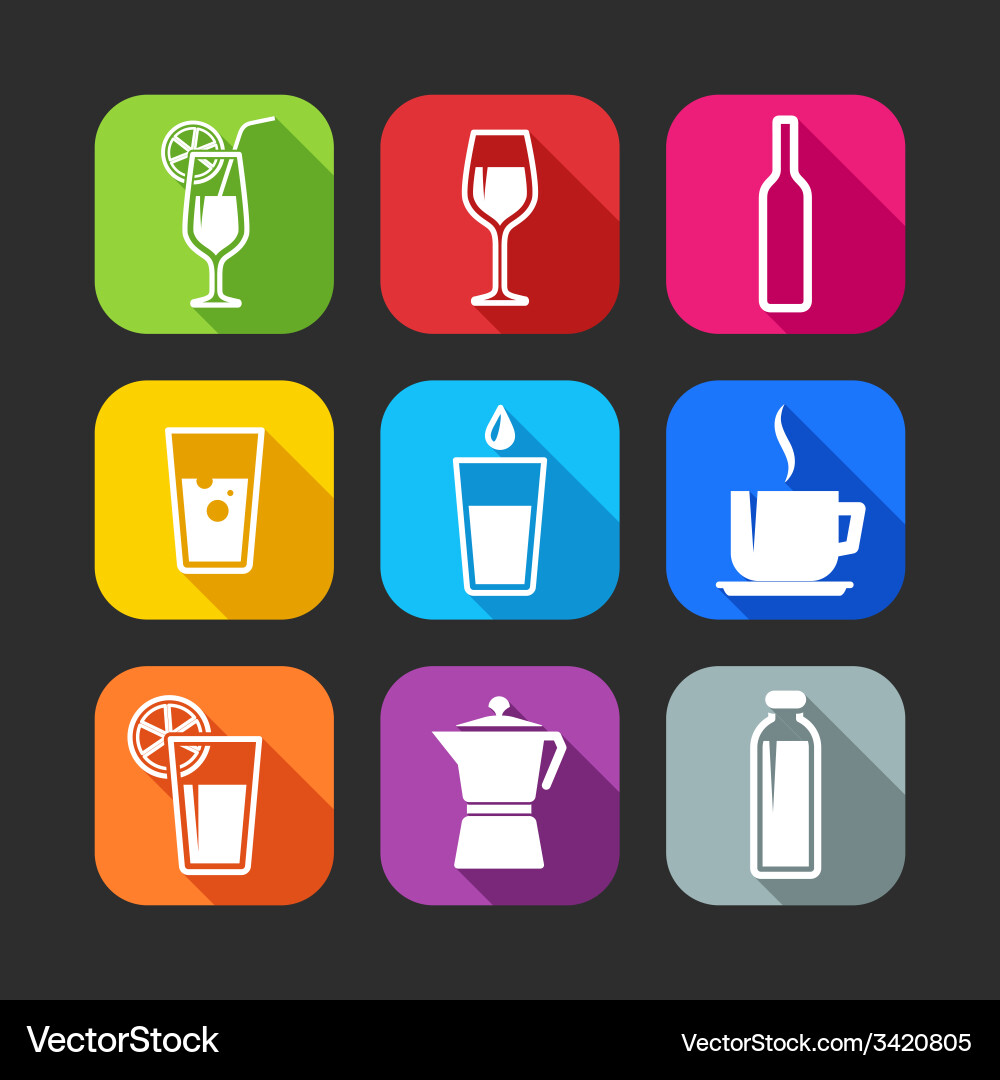Flat icons for web and mobile applications Vector Image