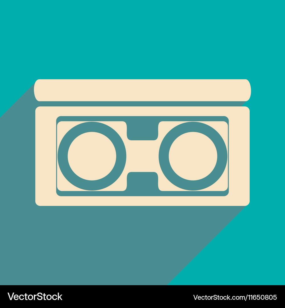 Flat with shadow icon and mobile application video vector image