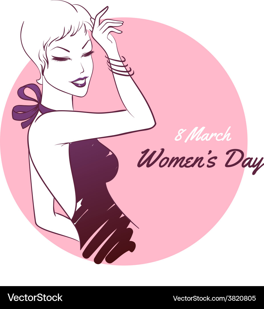 Glückliche Frauen Tag rosa Hintergrund vektorbild