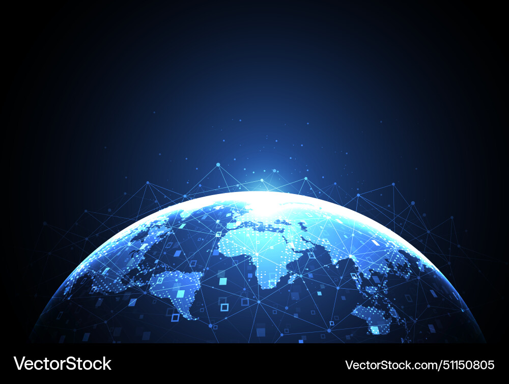 Global network connection world map point Global network connection world map point Vector Image