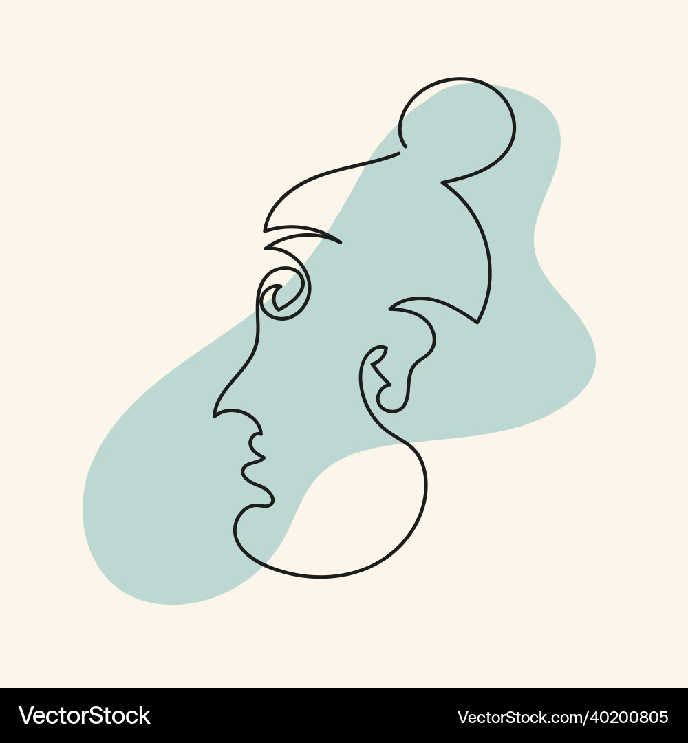 Head with bunch abstract shape in line art Head with bunch abstract shape in line art vector image