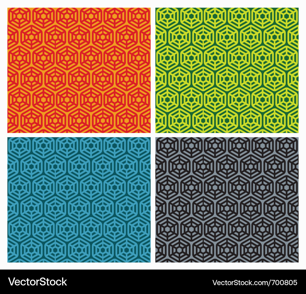 Hexagonal Pattern Collection Vector Image