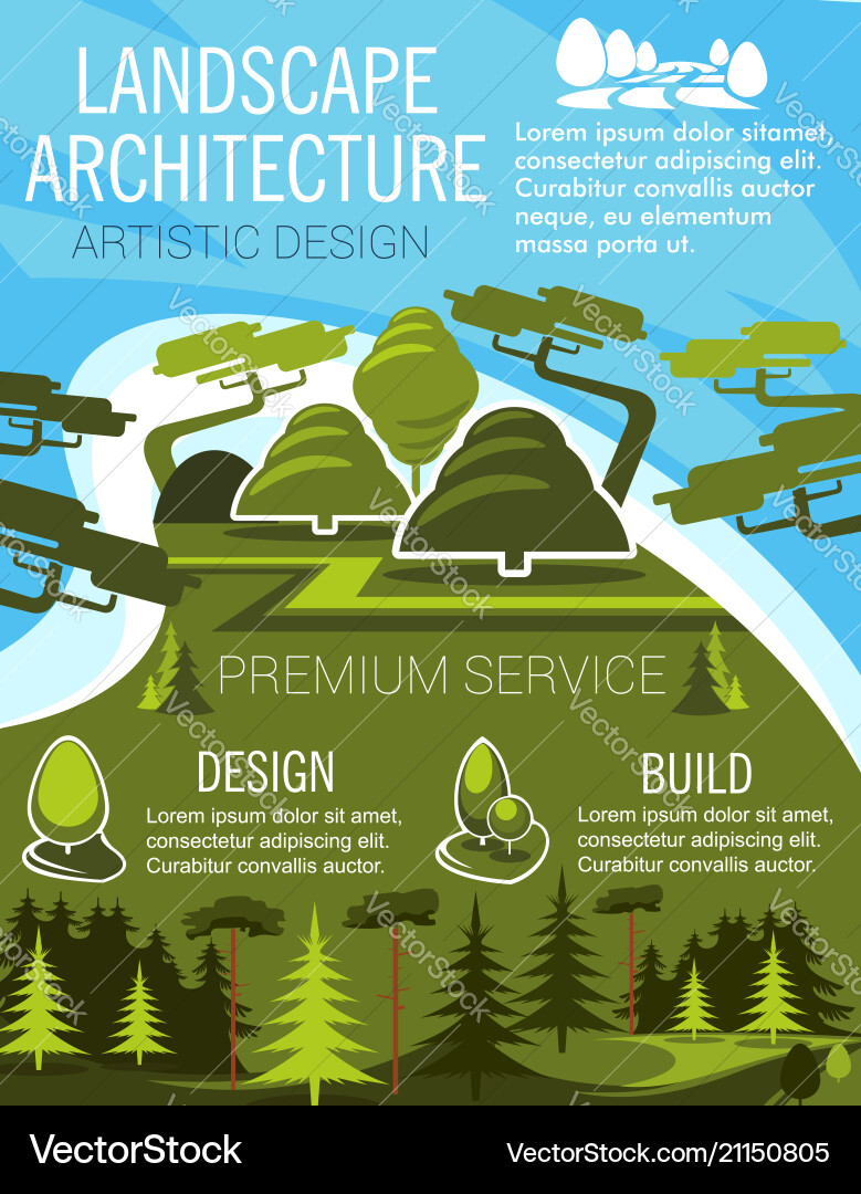 Landscape design banner with eco park green tree Landscape design banner with eco park green tree vector image