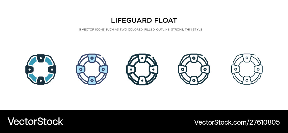 Lifeguard float icon in different style two vector image