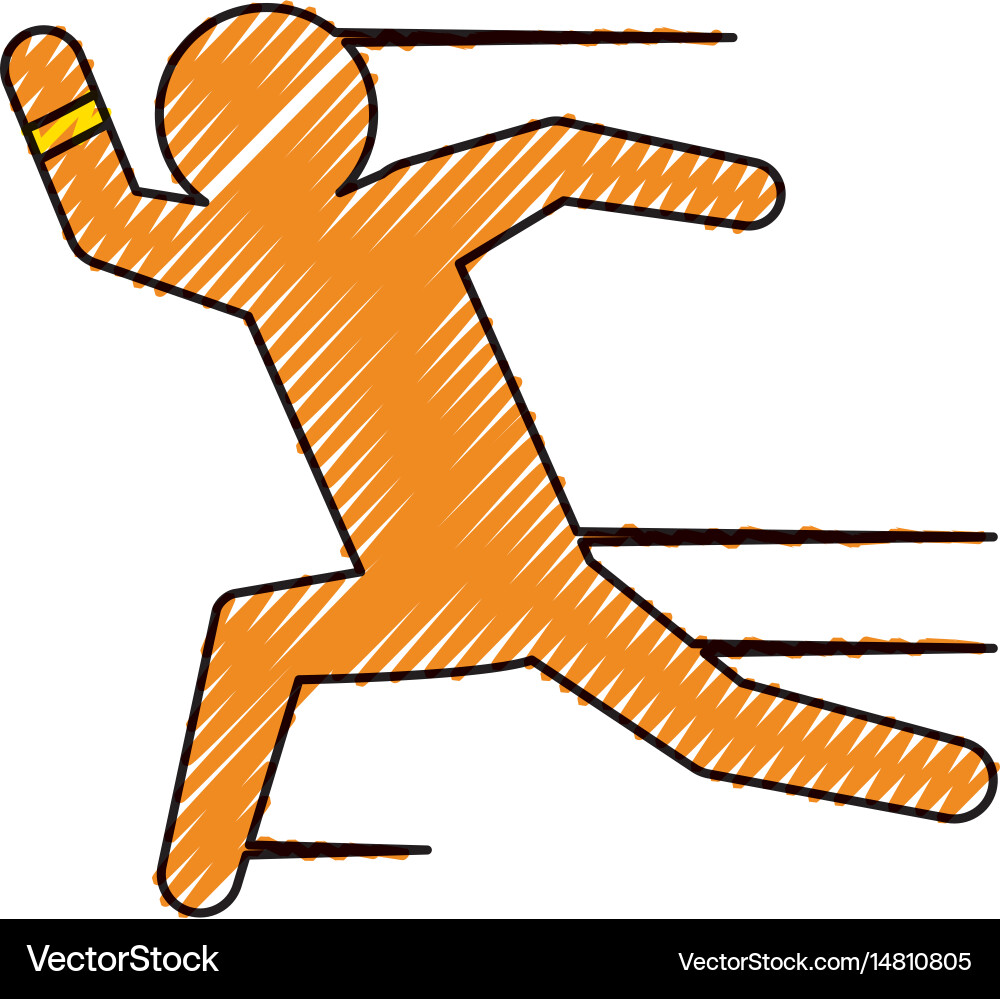Man running draw Vector Image