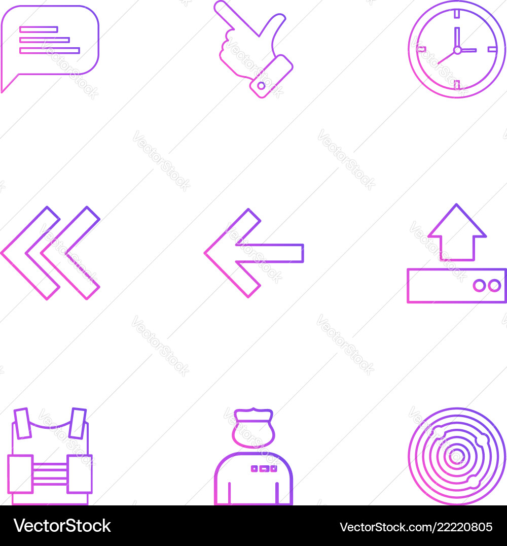 Message like compass left rewind upload bag Vector Image