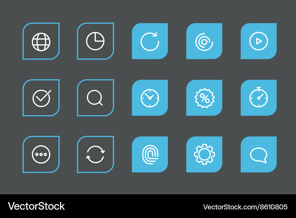Modern web and mobile application pictograms vector image