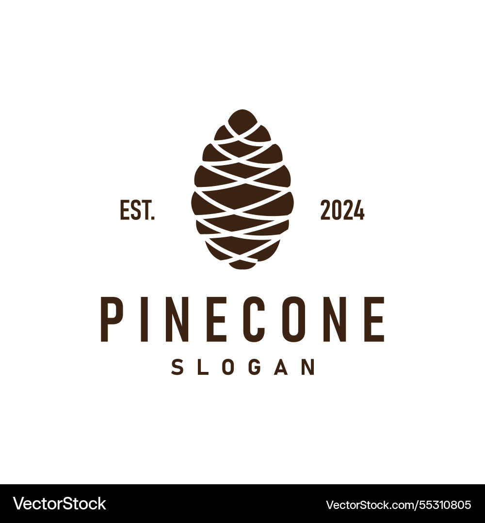Pinecone logo simple minimalist design pine tree Pinecone logo simple minimalist design pine tree vector image