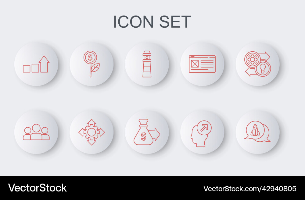 Set line startup project concept users group Set line startup project concept users group vector image