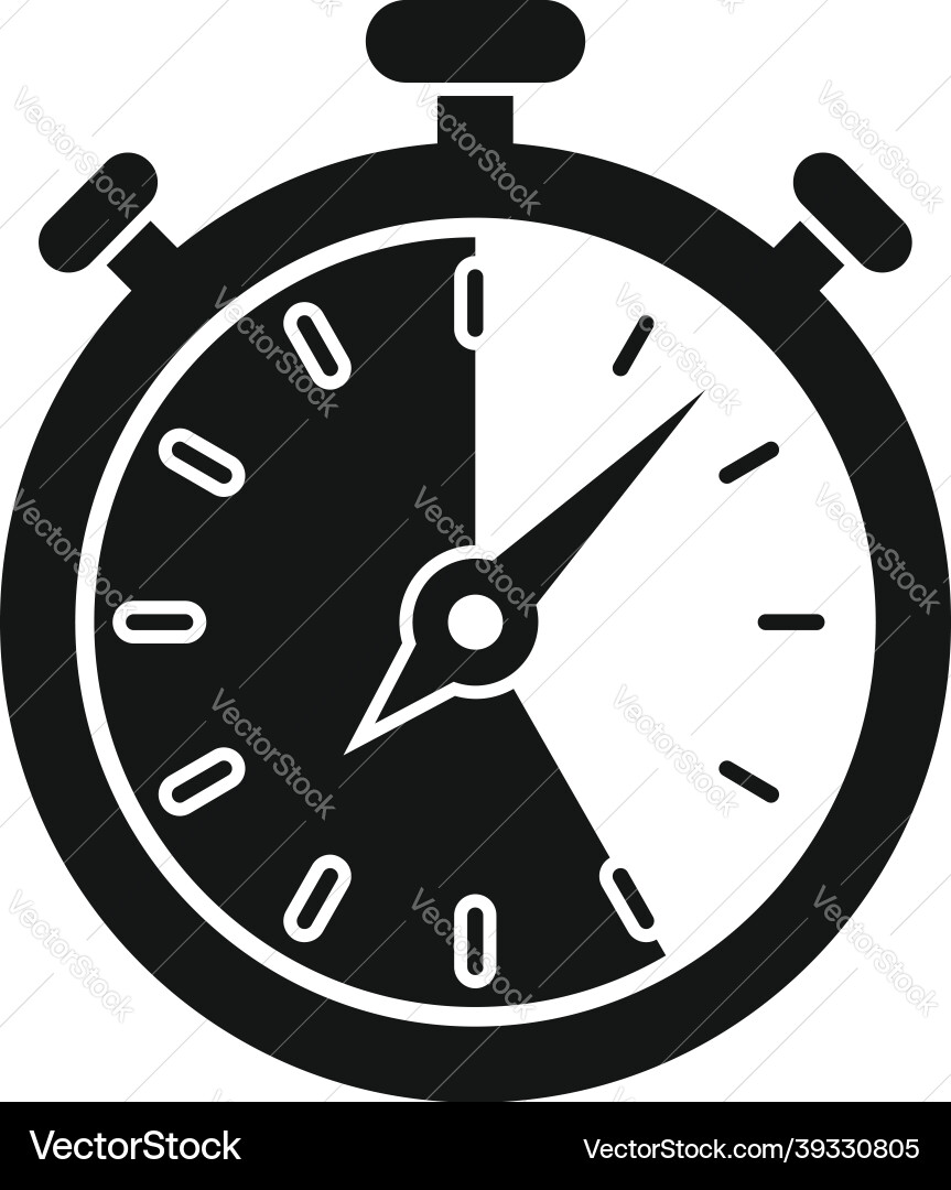 Stop clock icon simple stopwatch timer Stop clock icon simple stopwatch timer vector image
