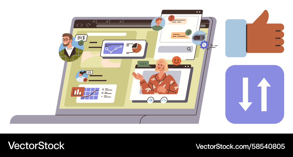 Team Collaboration & Analytics Vector Image
