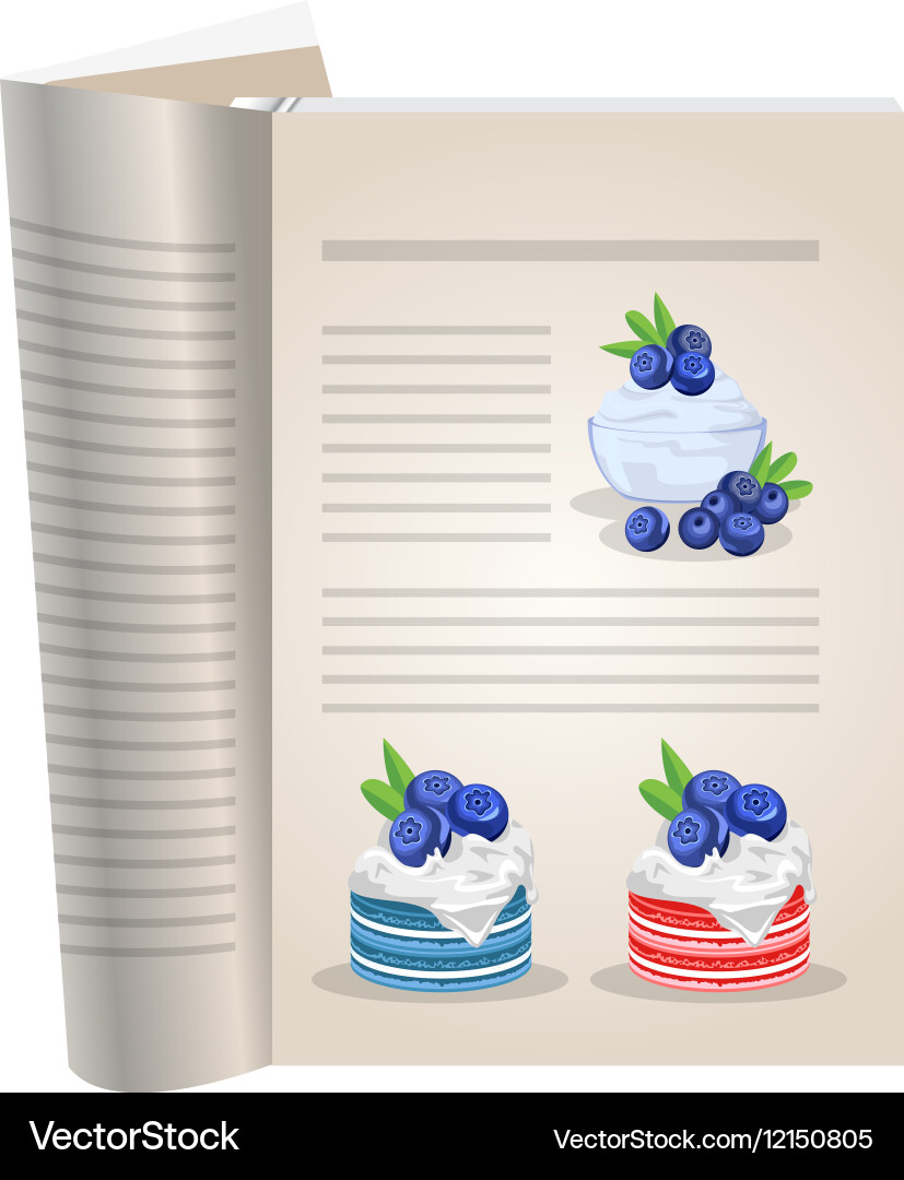 Template pages of a cookbook vector image