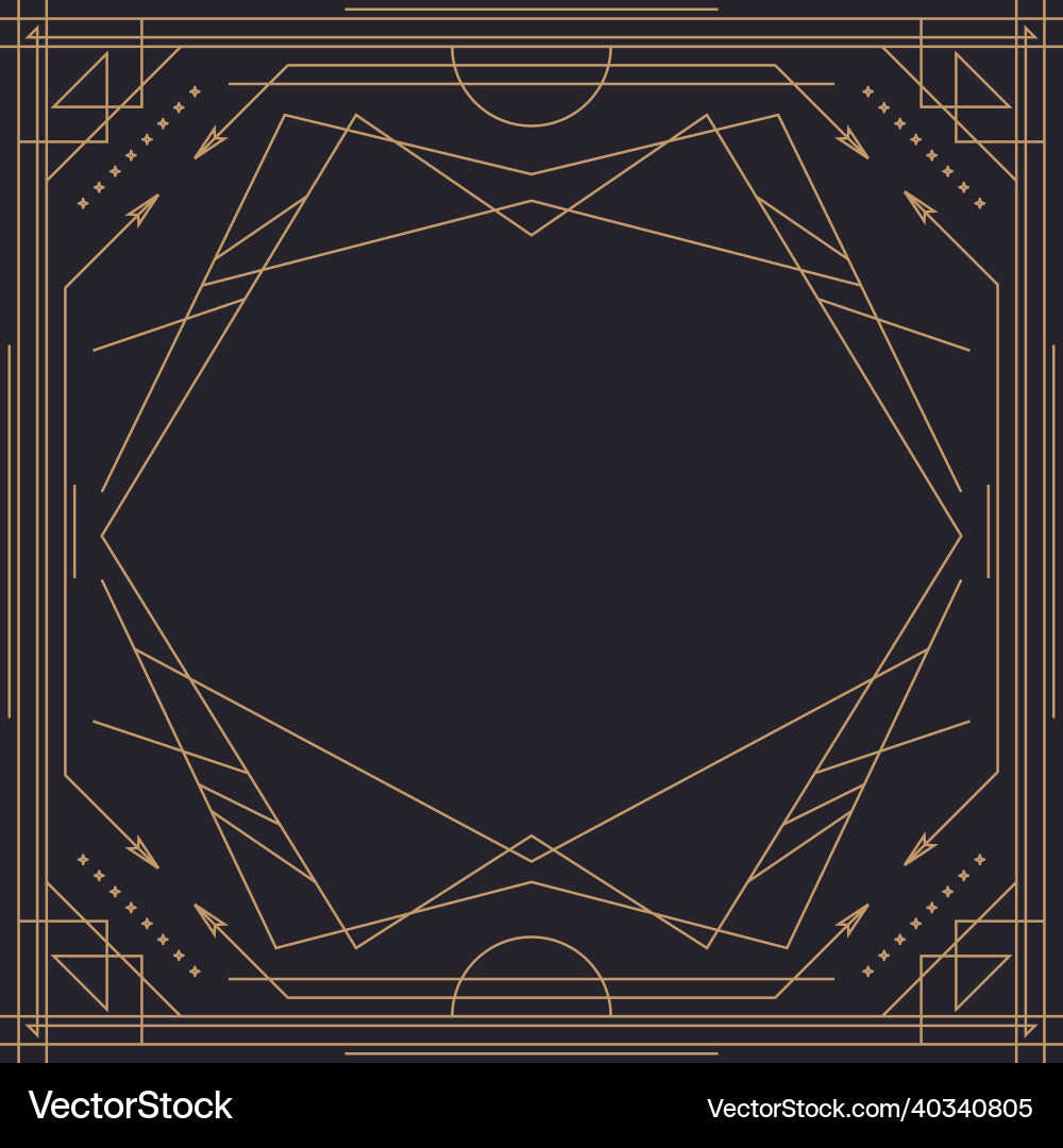 Thin line frame abstract geometric linear design vector image