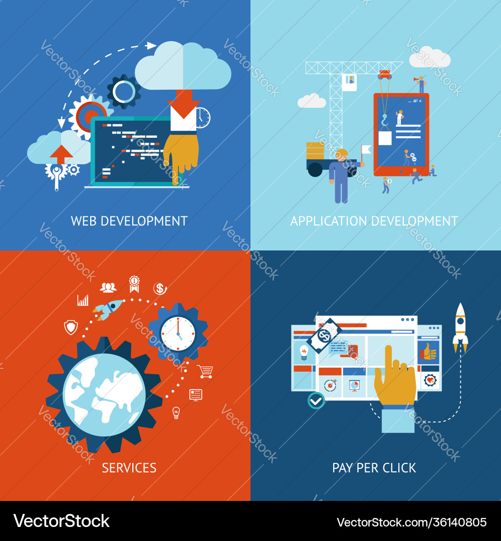 Web and application development Web and application development vector image