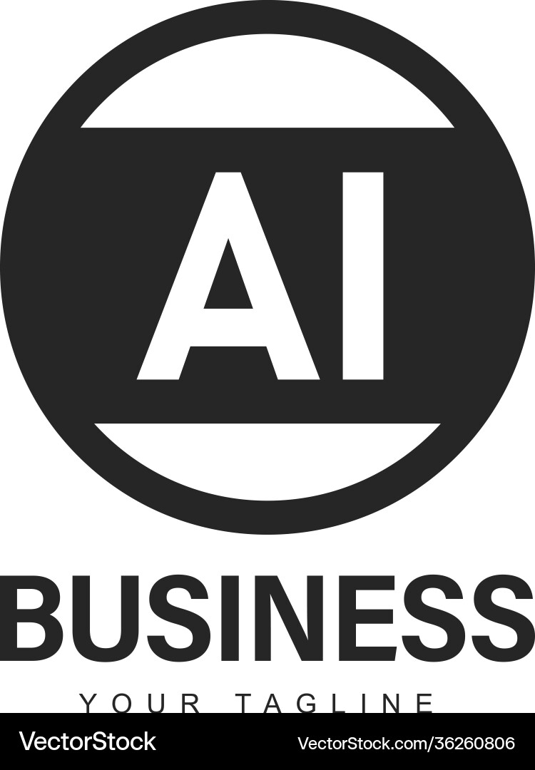 Ai initial a logo design with abstract style Ai initial a logo design with abstract style vector image