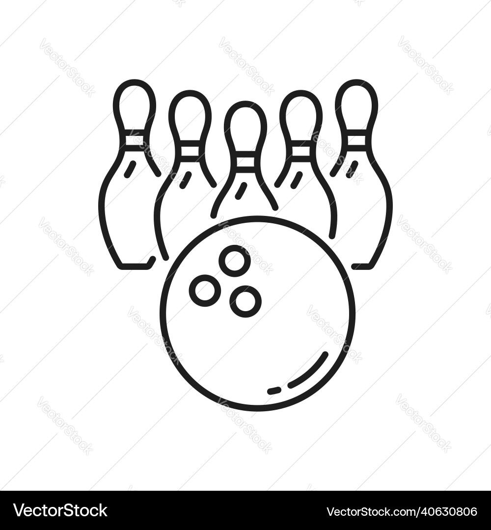 Bowling Ball and Pins Icon Vector Image