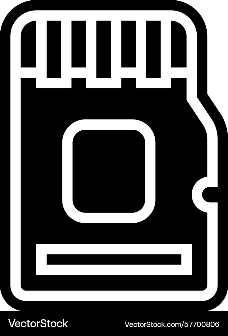 Built memory glyph icon Built memory glyph icon vector image