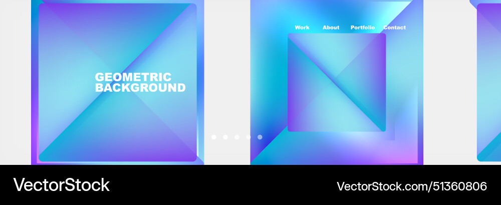 Colorful fluid gradient triangles and squares web Colorful fluid gradient triangles and squares web vector image