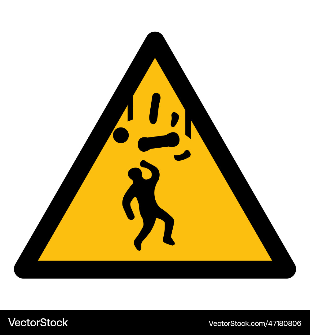 Falling Objects Warning Sign vector image