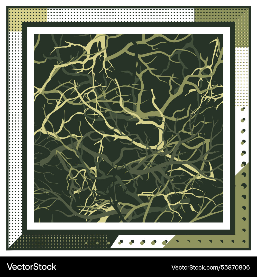 Green branches camouflage effect print pattern Green branches camouflage effect print pattern vector image