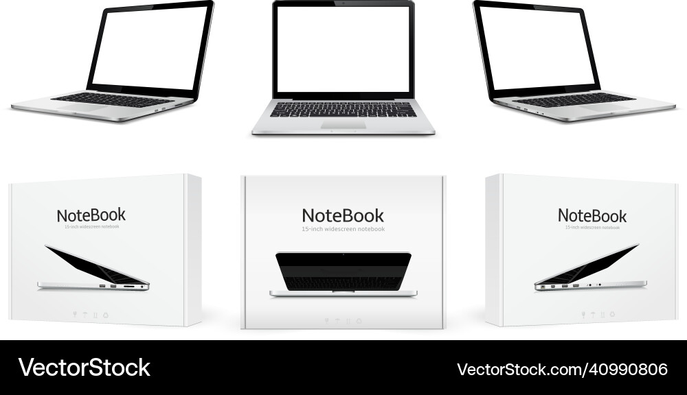 Laptop mock up with transparent screen isolated Laptop mock up with transparent screen isolated vector image