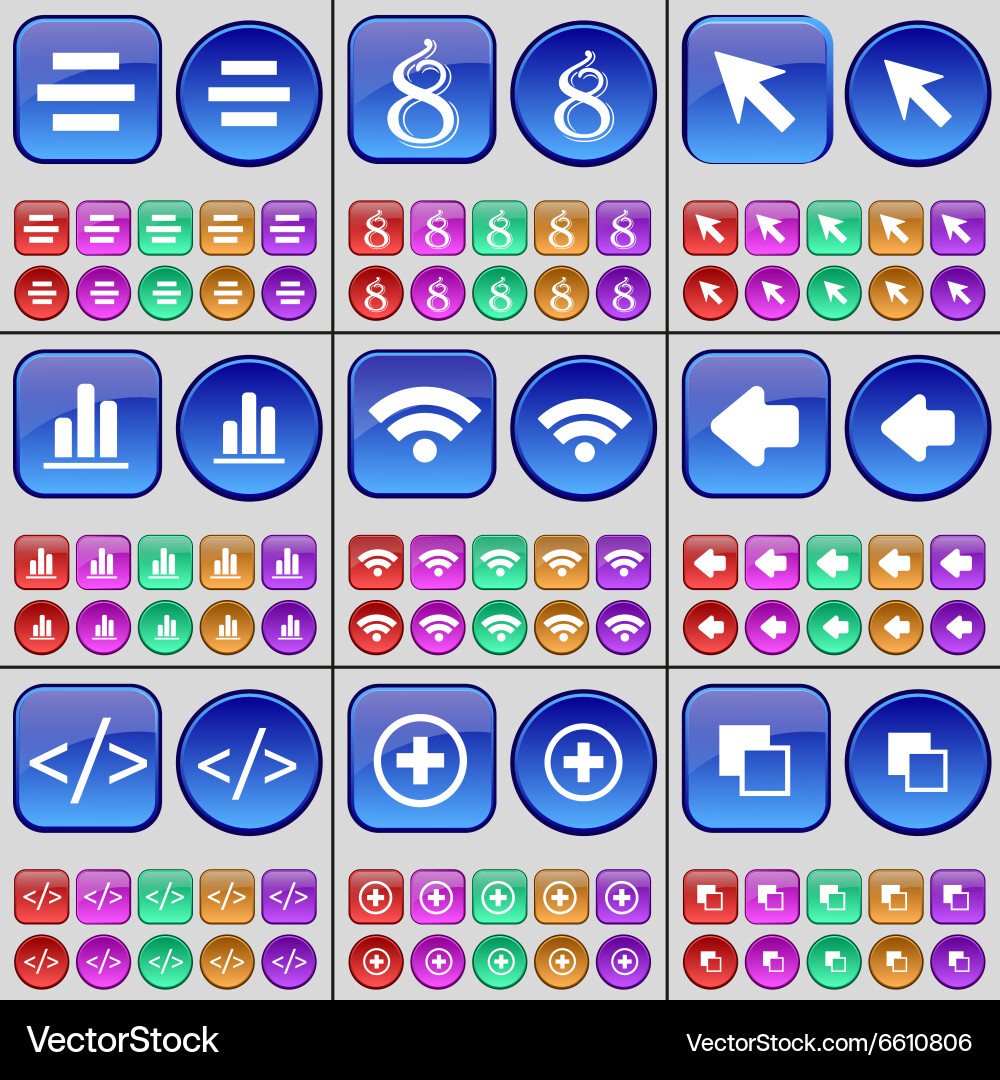 List eight cursor diagram wi-fi arrow left code vector image