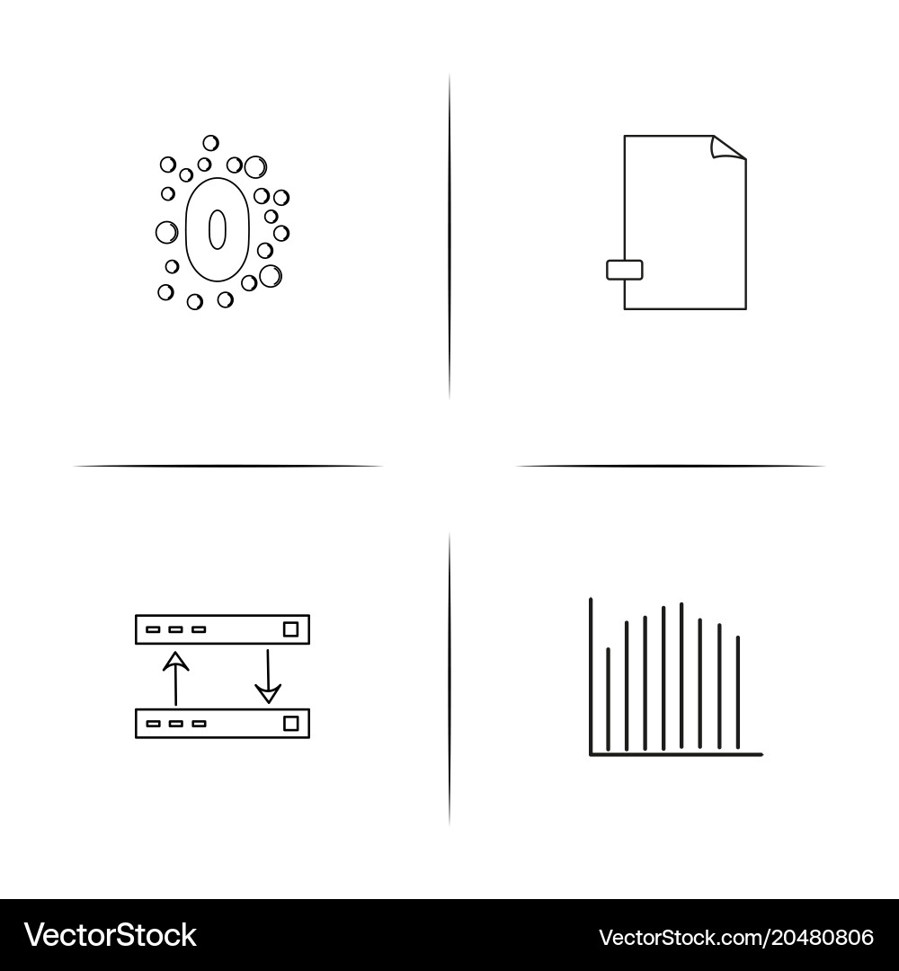 Netzwerk und Datenbank einfache lineare Icons Set vektorbild