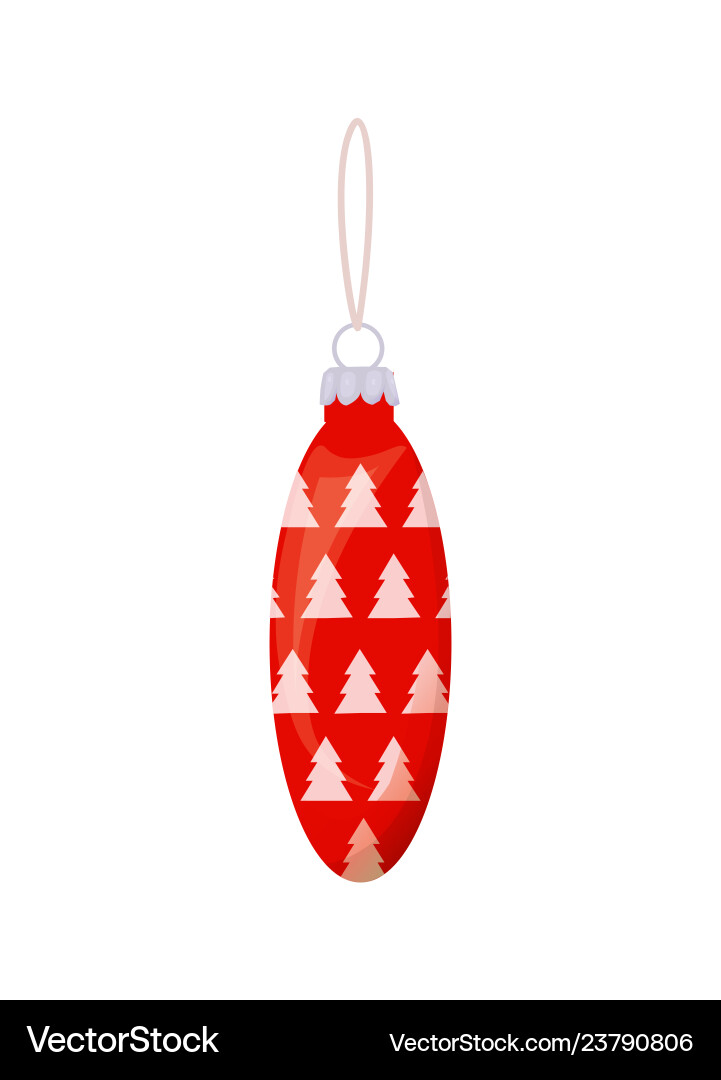 Oval red ball with pattern of tree isolated Vector Image