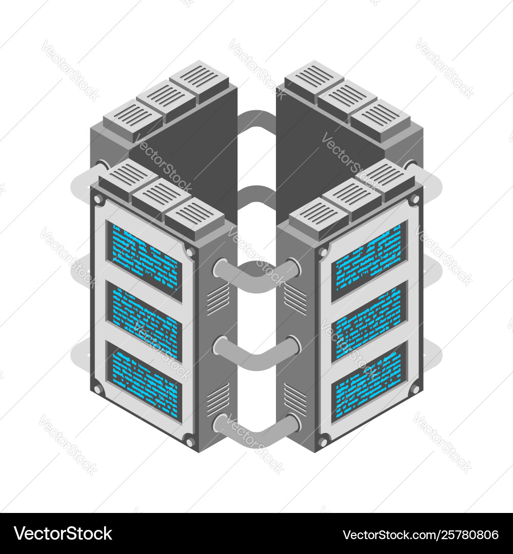 Server data center isometric style internet Server data center isometric style internet vector image