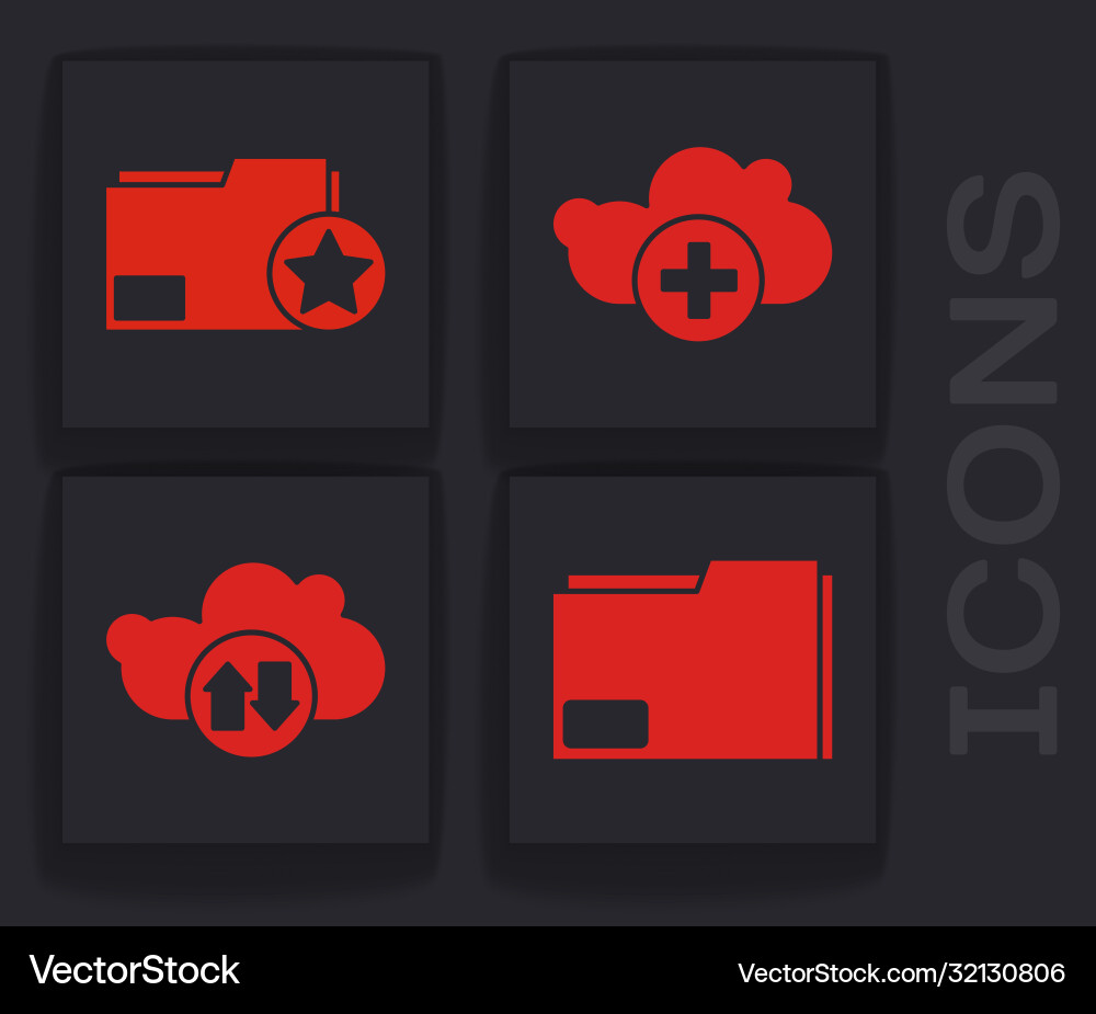 Set document folder with star Set document folder with star Vector Image