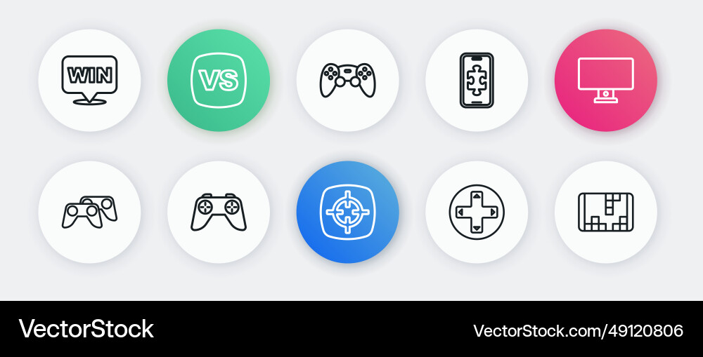 Set line target sport computer monitor game Set line target sport computer monitor game vector image