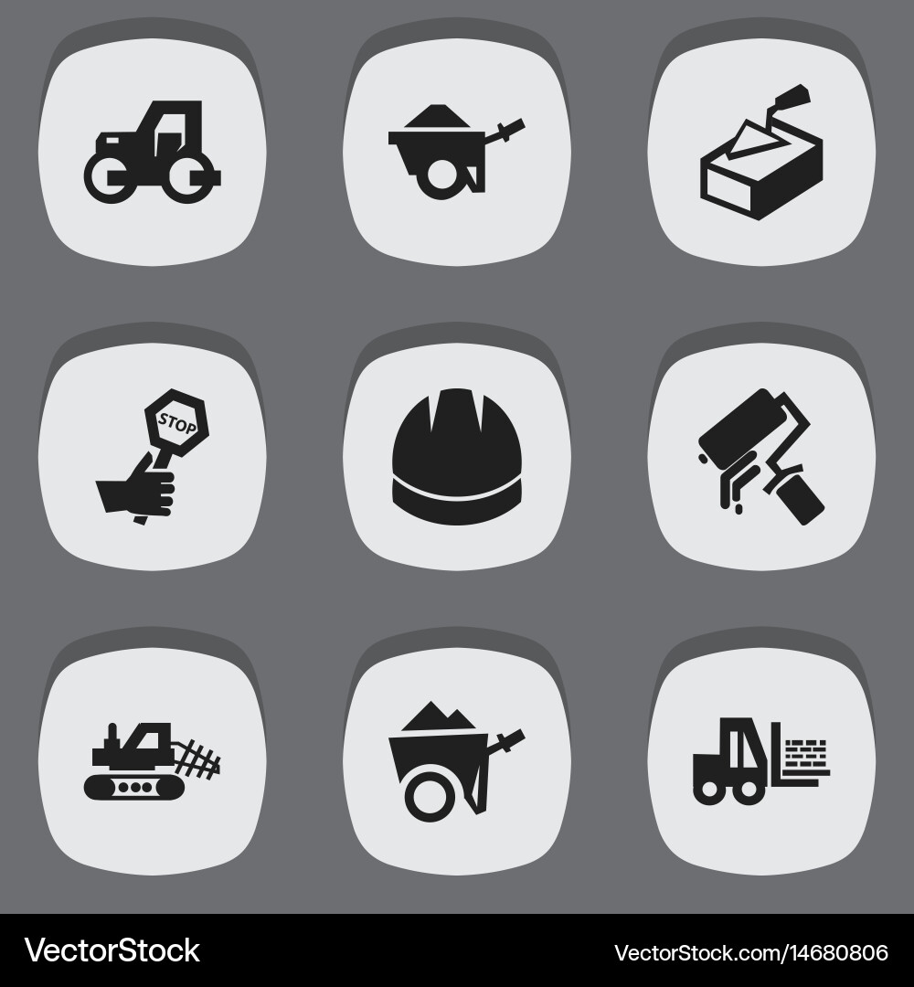 Set of 9 editable structure icons includes vector image