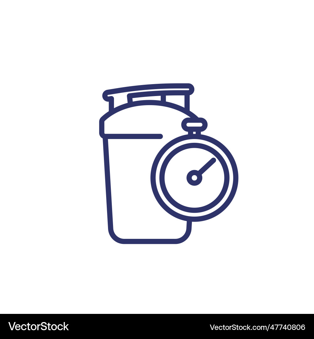 Shaker line icon with a timer vector image