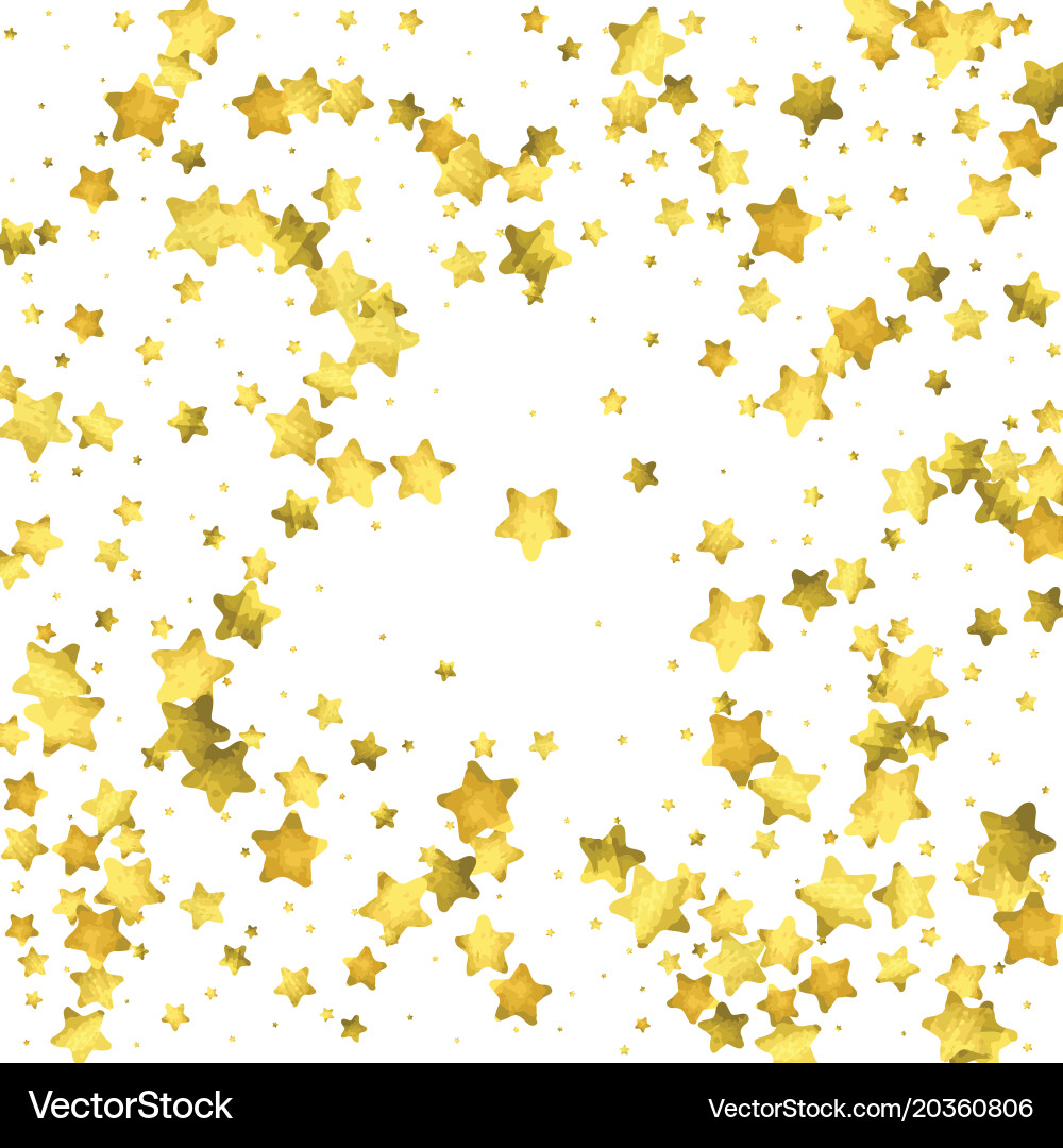 Star confetti gold random background Royalty Free Vector