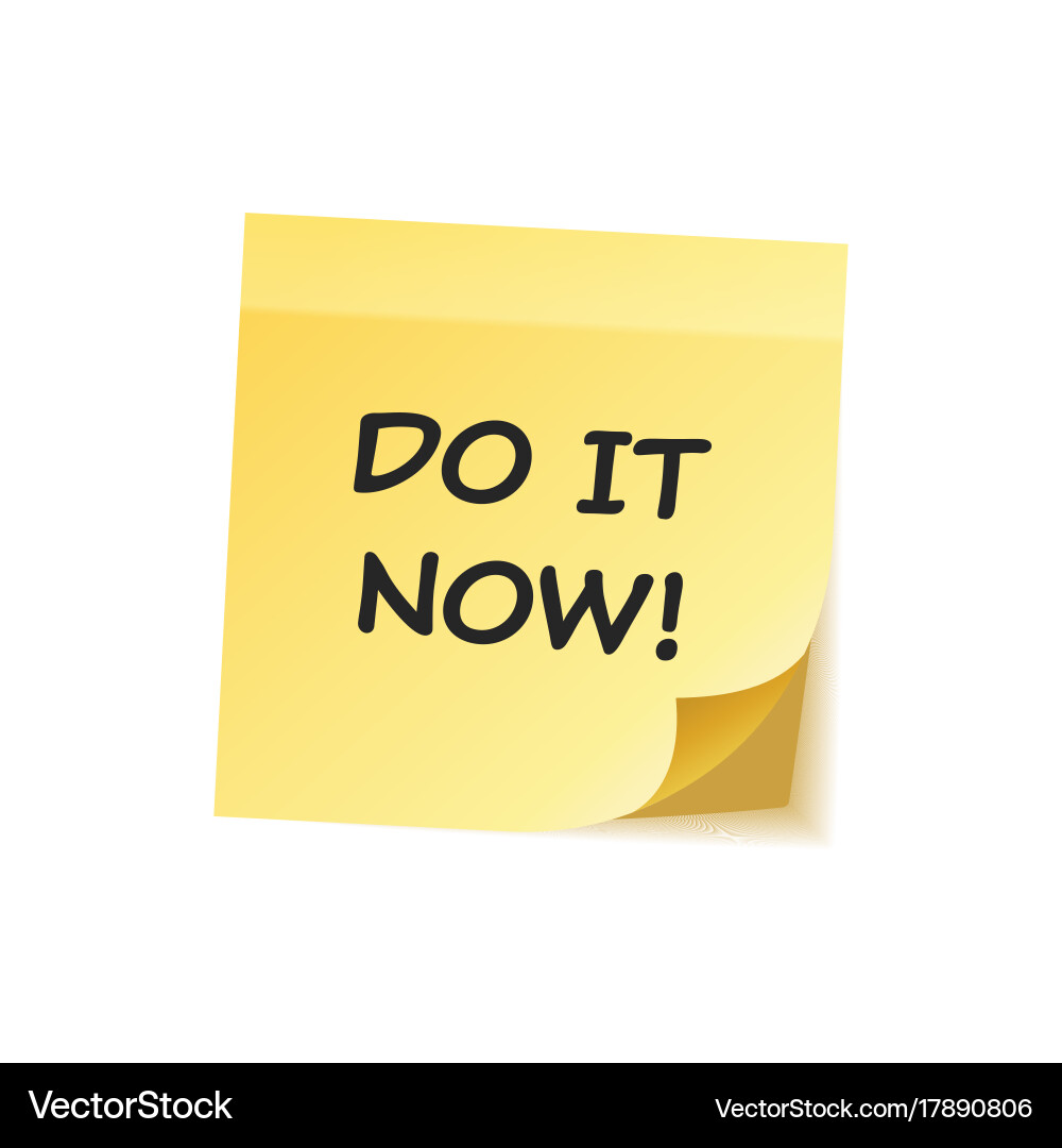 Sticky note with text and shadow isolated Vector Image