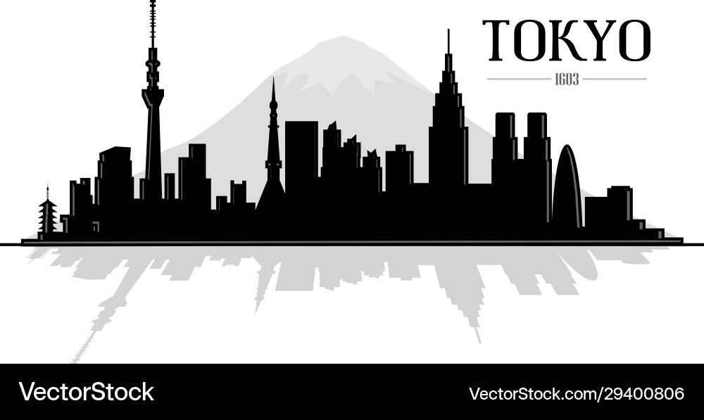 Tokyo Skyline with Mount Fuji vector image