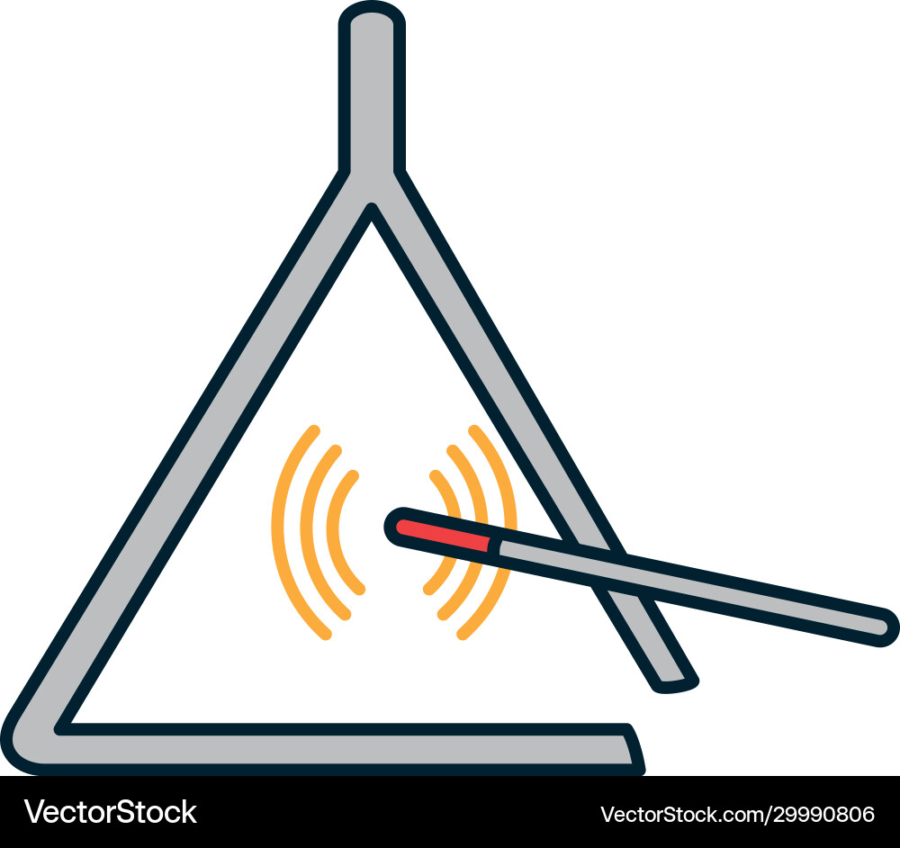 Triangle instrument line and fill style icon Vector Image