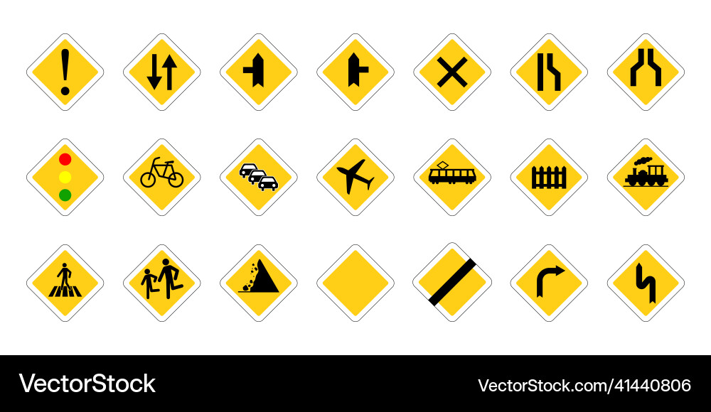 Vorrangige Verkehrszeichen Pflichtverkehr Vorrangige Verkehrszeichen Pflichtverkehr vektorbild