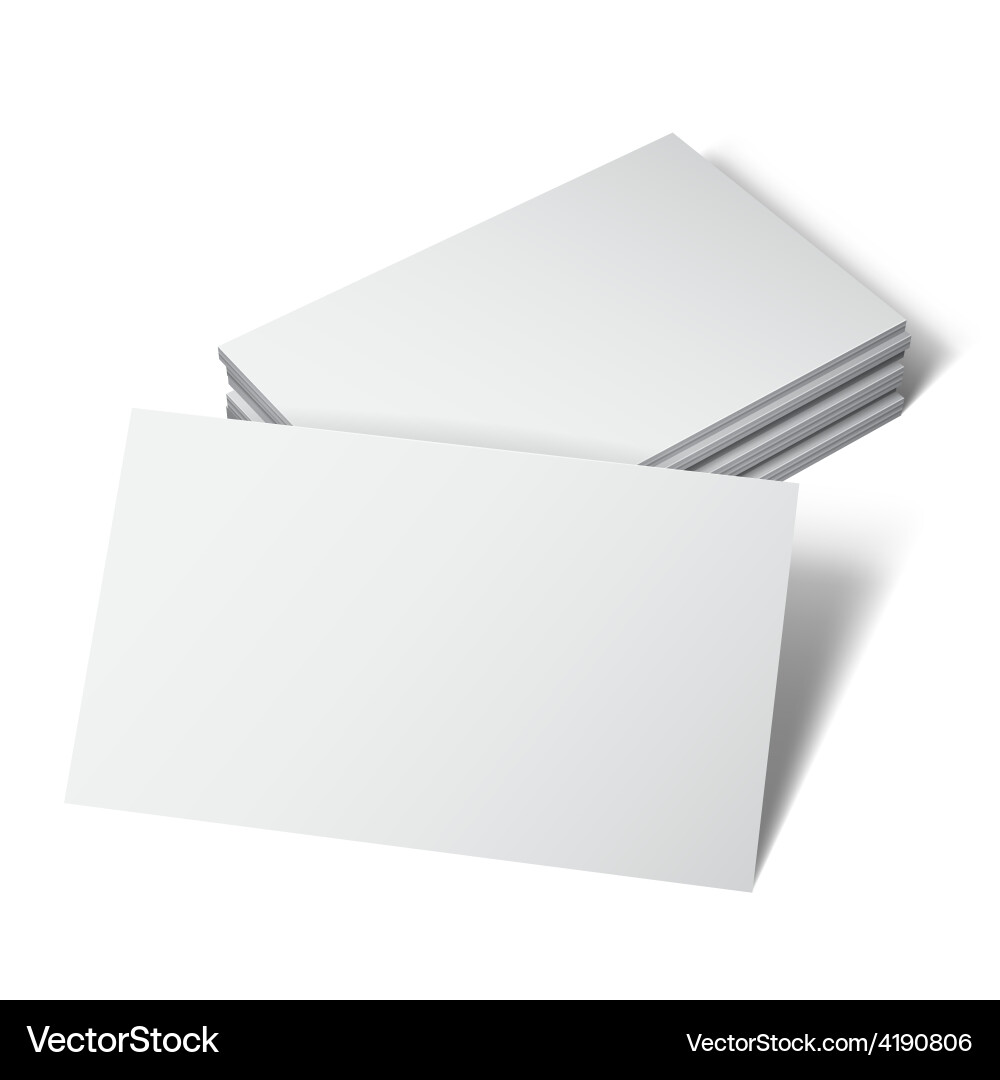White Business Cards Stack Royalty Free Vector Image